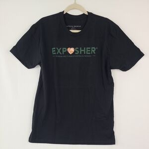 Jackson Brown Exposher, Inspiring Girls Black T-shirt Top Tee. Sz L. NEW